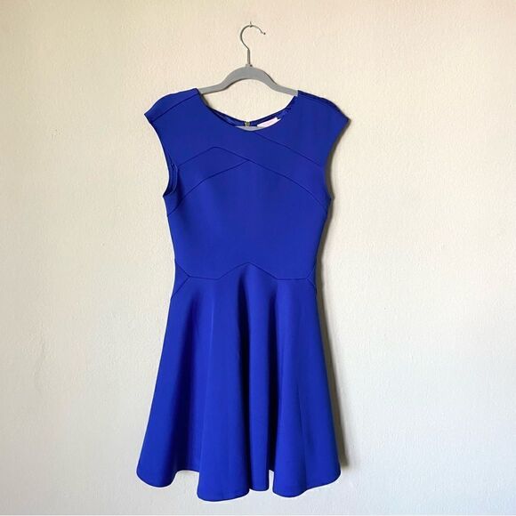 Ted Baker Arwyn Mini Blue Dress Cap Sleeve Size 4 - Picture 7 of 11
